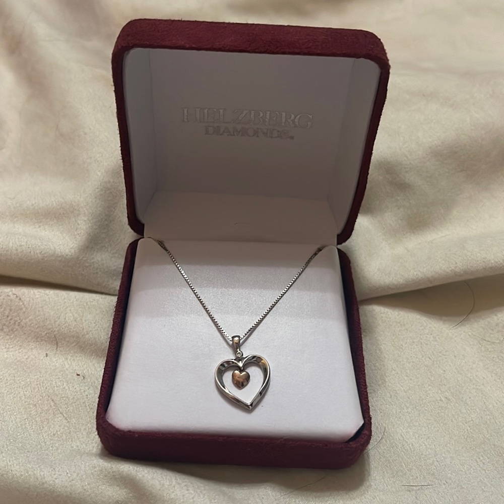 Helzberg diamonds I am Loved Dangle Heart pendant in sterling silver